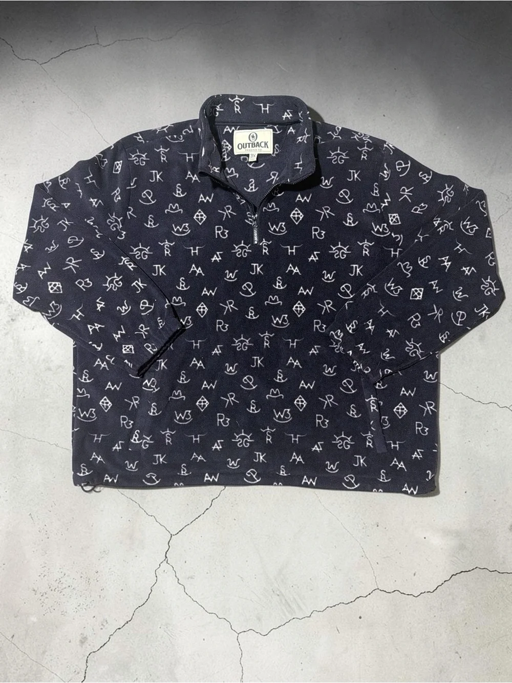 Western Pattern 3/4 Zip Fleece - Outback Trading Co. - 3XL